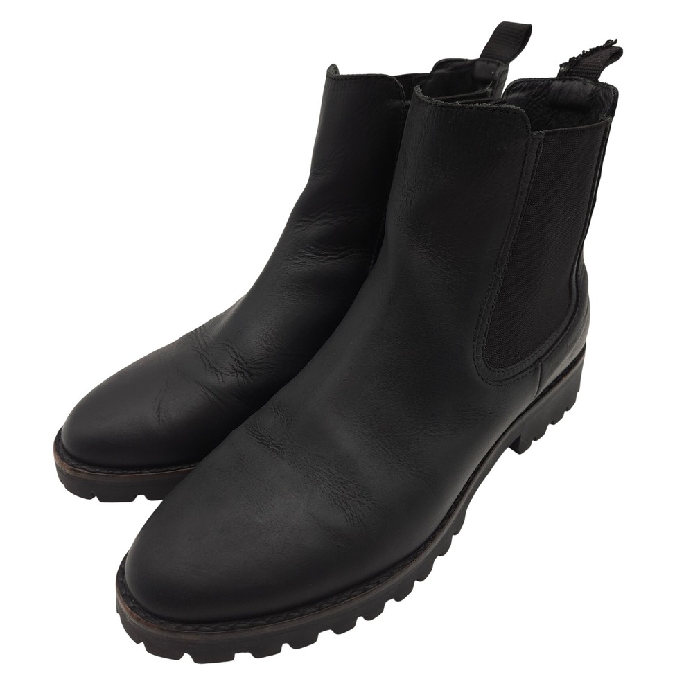 Thursday Boot Company Black Leather Chelsea Lug Boots